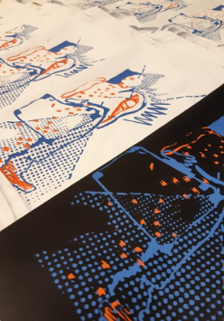 Graphics promoting the exhibition