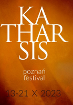 Festival poster: the title of the festival on an orange-brown background.