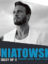 Concert poster - black and white photo of Sławek Uniatowski, information about the concert in the bottom of the poster.