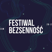Festival poster: the title of the festival on dark background.
