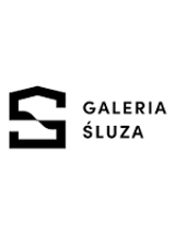 Black and white gallery logo: letter "S" and the name of the gallery.