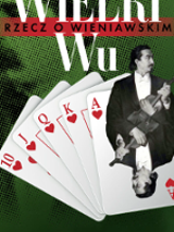 Concert poster photo of Henryk Wieniawski. A few plauying cards as a background.