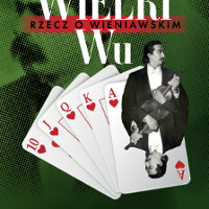 Concert poster photo of Henryk Wieniawski. A few plauying cards as a background.