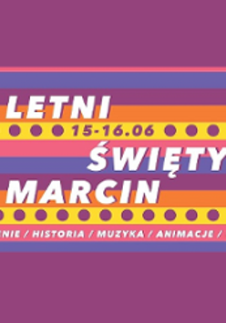 Event poster - colourful stripes and the name of the event.