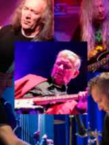 Colourful pictures of the members of the band