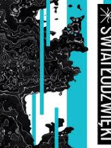 Festival poster - abstract picture in black, blue and white colours.