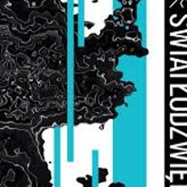 Festival poster - abstract picture in black, blue and white colours.