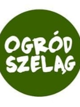 Logo of Szeląg Garden - the name of the place in a green circle.