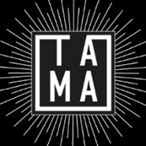 Black and white logo of Tama Club