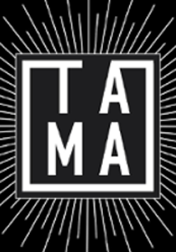 Black and white logo of Tama Club