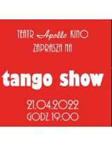 Performance poster - information about the event on red background