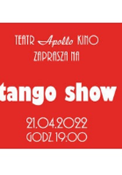 Performance poster - information about the event on red background