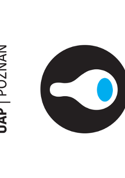 UAP logo: shape resembling an eye in a black circle. On the left, text: "UAP | Poznań".