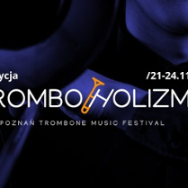 Festival poster with information about the event, dark blue background.