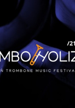 Festival poster with information about the event, dark blue background.