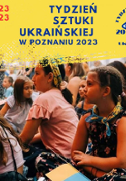 Event poster with information about it and a photo of children, who are sitting and looking aside.