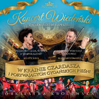 Concert poster with information about the event and photo of two performers.