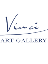 Black and white logo of the Vinci Art Gallery