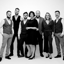 Balck and white photo of the band