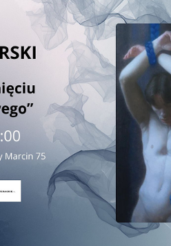 Plakat wydarzenia z Adamem Jaworskim - promocja "Baśni o zwichnięciu stawu biodrowego", 29 marca o 18:00 w Poznaniu, z artystyczną ilustracją postaci.