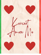 Włoska flaga z serduszkami i napisem "Koncert Amore Mio"