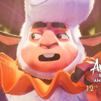 Fragment animacji przedstawia owce w ułożonej fryzurze i z pomarańczowym kołnierzem