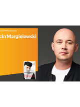 Marcin Magierowski, i okładka książki.