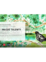 Baner: Kos na gałęzi drzewa, gałęzie pełne liści, w głebi dworek.Po lewej napis.