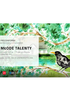 Baner: Kos na gałęzi drzewa, gałęzie pełne liści, w głebi dworek.Po lewej napis.