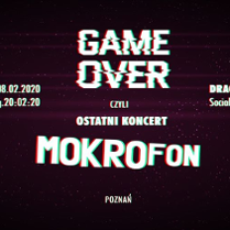 Baner wydarzenia: Napisy. Lekko zniekształcony napis; Game over.