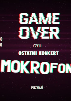 Baner wydarzenia: Napisy. Lekko zniekształcony napis; Game over.