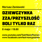 Tekst - czarne litery, na żółtym tle.