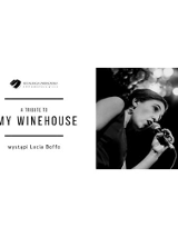 Po lewej czarne napisy na białym tle. Po prawej zdjęcie Amy Winehouse.