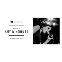 Po lewej czarne napisy na białym tle. Po prawej zdjęcie Amy Winehouse.