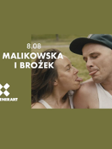 Na banerze znajduje się zdjęcie, powyżej ramion, Marty Malikowskiej i Wojtka Brożka potrzących w swoją stronę i pokazujących sobie języki. Z boku widnieje również data koncertu i nazwa duetu oraz logo i nazwa KontenerArt.