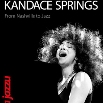 Na czarnym tle zdjęcie śpiewającej artystki.