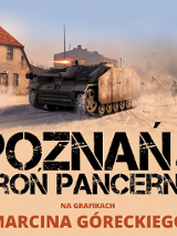 Widok czołgu na tle murowanego domu.