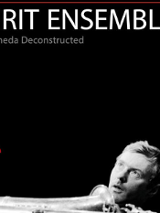 Na czarnym tle zdjęcie artysty i napis "Era Jazzu, Grit Ensamble, Komeda Deconstructed".