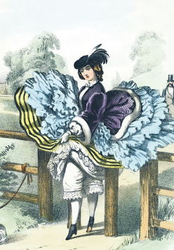 Na banerze obraz osoby w krynolinie.