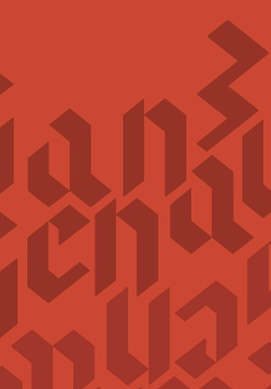 Na czerwonym tle czarny napis "ganz genau".