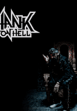 Na czarnym tle nazwa zespołu i zdjęie.