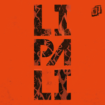 Na pomarańczowym tle nazwa zespołu.