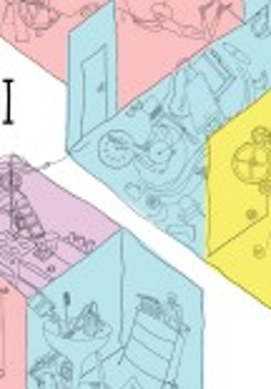 Baner z kolorowymi sześcianami.