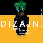 Grafika będąca plakatem wystawy składa się z dwóch części. Dolna przedstawia fragment fantazyjnego czarnego wazonu na żółtym tle. U jego podstawy znajduje się napis "dizajn.". W górnej część grafiki widzimy fragment ananasa z liśćmi na czarnym tle.