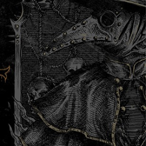 Rysunek przypominający lekarza w trakcie pandemi w ubiegłych wiekach (długa maska przypominająca dziób kruka).