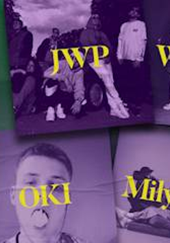 W fioletowych barwach zdjęcie artystów.