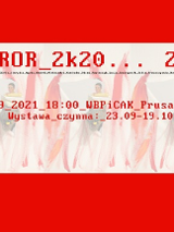 Baner z nazwą i datami trwania wystawy.