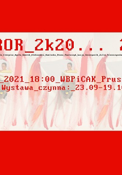 Baner z nazwą i datami trwania wystawy.