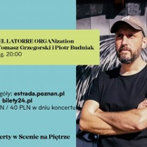 Baner ze zdjęciem artysty i nazwą wydarzenia.