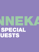 Na wrzosowym tle napis "Nneka + special guests".